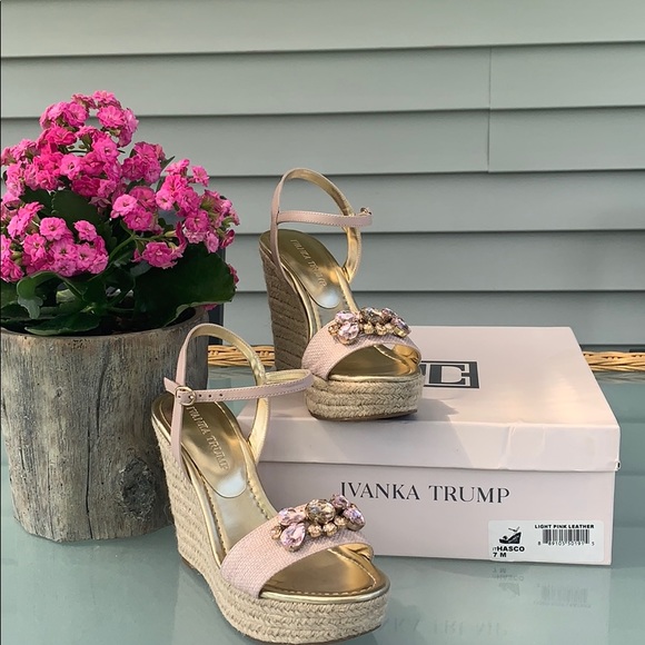 Ivanka Trump Shoes - Ivanka Trump Pink Espadrille Wedge